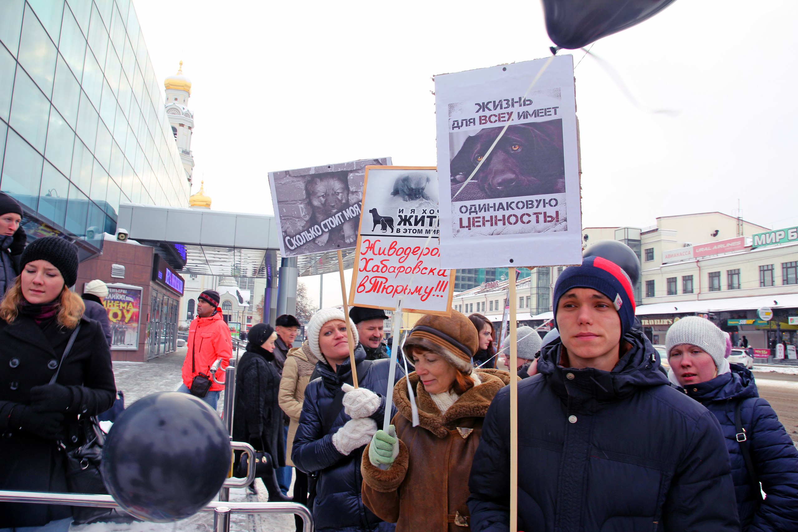 Сотни екатеринбуржцев вышли сегодня на пикет в защиту животных напротив здания администрации - Фото 2