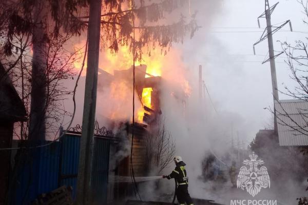 Под Екатеринбургом при пожаре в двух садовых домиках погиб мужчина - Фото 1